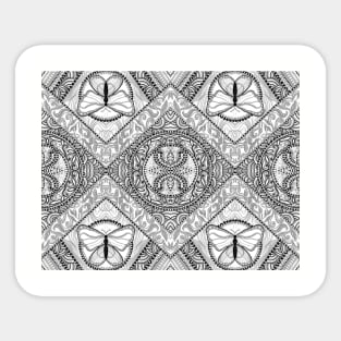 Gray Butterfly Mandala Sticker